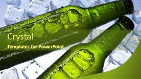  Presentation with cold beer - Presentation with cold-ice-beer-bottle background and a tawny brown colored foreground