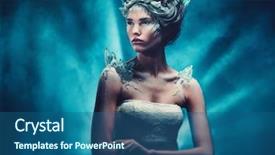  Presentation with beauty makeup - Cool new PPT layouts with cold ice blue - winter beauty fantasy woman portrait backdrop and a ocean colored foreground