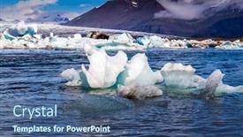  Presentation with cold water - Slide deck featuring cold-july-day-iceland background and a ocean colored foreground