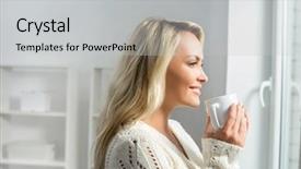  Presentation with beautiful young woman getting face - Colorful presentation theme enhanced with cold drink - young and beautiful woman drinking backdrop and a light gray colored foreground