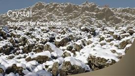  Presentation with lava - Cool new PPT layouts with cold lava sciara covered by snow backdrop and a gray colored foreground