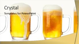  Presentation with cold beer - Slide deck consisting of cold light beer with foam background and a lemonade colored foreground