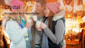  Presentation with market - Theme consisting of cold market - christkindl background and a red colored foreground