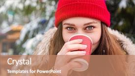  Presentation with love coffee cappuccino coffee - Presentation theme having cold market - closeup of cute lovely young background and a coral colored foreground