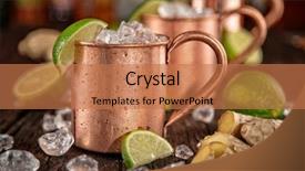  Presentation with cold beer - Colorful slide set enhanced with cold moscow mules - ginger beer backdrop and a coral colored foreground