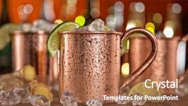  Presentation with cold beer - Slide set consisting of cold moscow mules - ginger beer background and a red colored foreground