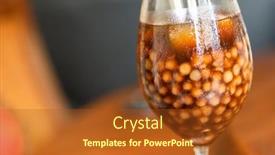  Presentation with milk tea - Cool new slide set with cold pearl milk tea backdrop and a tawny brown colored foreground