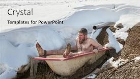  Presentation with mountain water - PPT theme enhanced with cold-plunge-outdoor-cold-water background and a white colored foreground