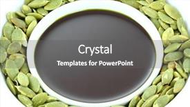  Presentation with seed oil - PPT theme with cold pressed pumpkin seed oil background and a dark gray colored foreground