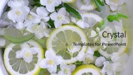  Presentation with cold drink - Cool new presentation theme with cold refreshing summer drink backdrop and a mint green colored foreground