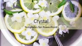  Presentation with energy drink - Slide deck featuring cold refreshing summer drink background and a soft green colored foreground