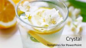  Presentation with energy drink - Beautiful slides featuring cold refreshing summer drink backdrop and a yellow colored foreground