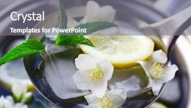  Presentation with cold drink - Slide deck having cold refreshing summer drink background and a gray colored foreground