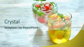  Presentation with cold drink - Slide set enhanced with cold refreshing summer drink background and a  colored foreground