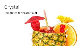  Presentation with cold drink - Colorful PPT layouts enhanced with cold-refreshing-tropical-rum-drink backdrop and a white colored foreground