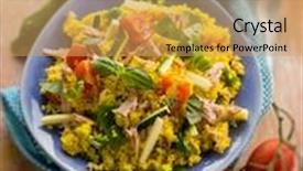  Presentation with couscous - Slide deck having cold-salad-with-couscous-tuna background and a yellow colored foreground