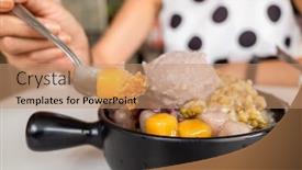  Presentation with dessert - Cool new theme with slush - cold shaved ice with colorful backdrop and a coral colored foreground