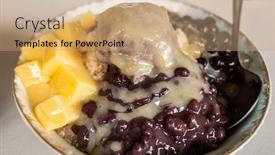  Presentation with dessert - Amazing slide deck having slush - cold shaved ice with colorful backdrop and a coral colored foreground