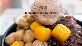  Presentation with snacks - Beautiful presentation theme featuring cold-shaved-ice-with-colorful backdrop and a soft green colored foreground