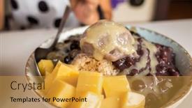  Presentation with snacks - Amazing presentation theme having cold-shaved-ice-with-colorful backdrop and a yellow colored foreground
