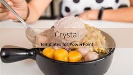  Presentation with snacks - Presentation theme with cold-shaved-ice-with-colorful background and a coral colored foreground