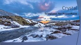  Presentation with wilderness - PPT layouts with cold-snowy-river background and a light blue colored foreground