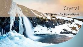  Presentation with iceland - Audience pleasing theme consisting of cold-snowy-waterfall backdrop and a lemonade colored foreground