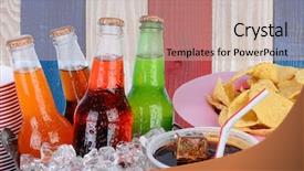  Presentation with red white blue patriotic - Amazing slide deck having cold soda bottles cups backdrop and a soft green colored foreground