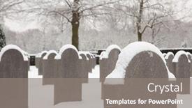  Presentation with military - Colorful presentation design enhanced with snow on a military graveyard backdrop and a gray colored foreground