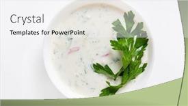  Presentation with cucumbers - Theme featuring cold-soup-with-cucumbers-yogurt background and a white colored foreground