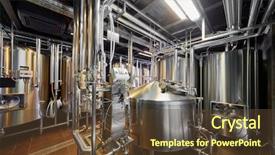  Presentation with storage cold - Beautiful slide set featuring cold storage - hall with brewing equipment backdrop and a tawny brown colored foreground