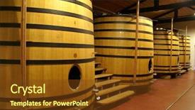  Presentation with cold storage - PPT theme having cold storage - wine cellar background and a tawny brown colored foreground