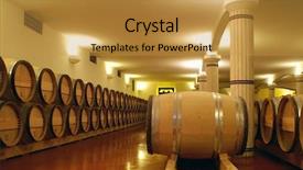  Presentation with storage cold - Theme with cold storage - wine cellar background and a gold colored foreground