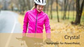  Presentation with female ovary cycle - PPT theme consisting of cold sunny autumn day health background and a yellow colored foreground