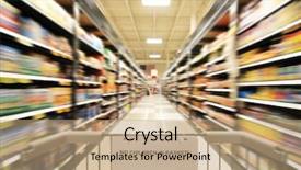  Presentation with grocery store - Presentation design having cold warehouse - blurred shot of an isle background and a coral colored foreground