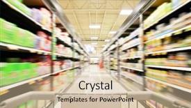  Presentation with grocery store - Beautiful presentation featuring cold warehouse - blurred shot of an isle backdrop and a soft green colored foreground
