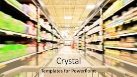  Presentation with grocery store - Presentation theme having cold warehouse - blurred shot of an isle background and a lemonade colored foreground