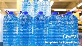  Presentation with water - Amazing PPT theme having cold warehouse - bottled still water backdrop and a teal colored foreground