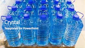  Presentation with water - Slide set with cold warehouse - bottled still water background and a teal colored foreground