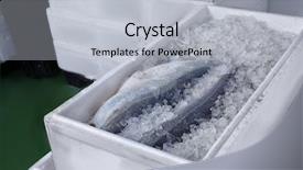  Presentation with salmon - Slide set featuring cold warehouse - box with fresh salmon background and a light gray colored foreground