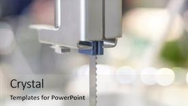  Presentation with food industry - Cool new presentation design with cold warehouse - food industry automatic saw backdrop and a light gray colored foreground