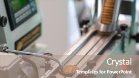  Presentation with food industry - Presentation theme having cold warehouse - food industry equipment for biscuit background and a coral colored foreground