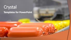  Presentation with food industry - Presentation theme having cold warehouse - food industry equipment background and a gray colored foreground