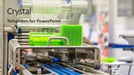  Presentation with food industry - Presentation theme featuring cold warehouse - food industry equipment background and a soft green colored foreground