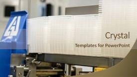  Presentation with food industry - Presentation having cold warehouse - food industry equipment background and a  colored foreground