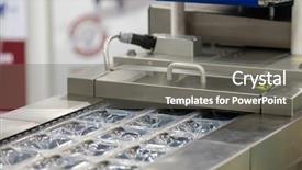  Presentation with food industry - Amazing PPT theme having cold warehouse - food industry equipment backdrop and a  colored foreground