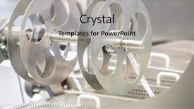  Presentation with food industry - Beautiful presentation theme featuring cold warehouse - food industry equipment backdrop and a  colored foreground