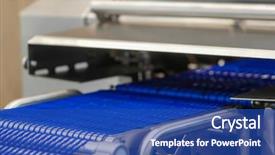  Presentation with food industry - Presentation theme enhanced with cold warehouse - food industry equipment background and a  colored foreground