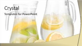  Presentation with cold water - Slide deck having lemonade weight loss diet - cold water with lime lemon background and a white colored foreground