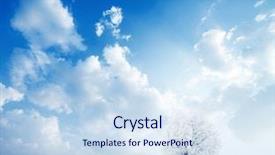  Presentation with snow tree cicular - Amazing theme having cold weather - alone frozen tree in winter backdrop and a sky blue colored foreground